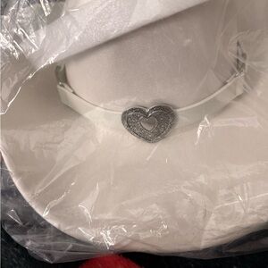 torrid White Heart Buckle Hat Band
